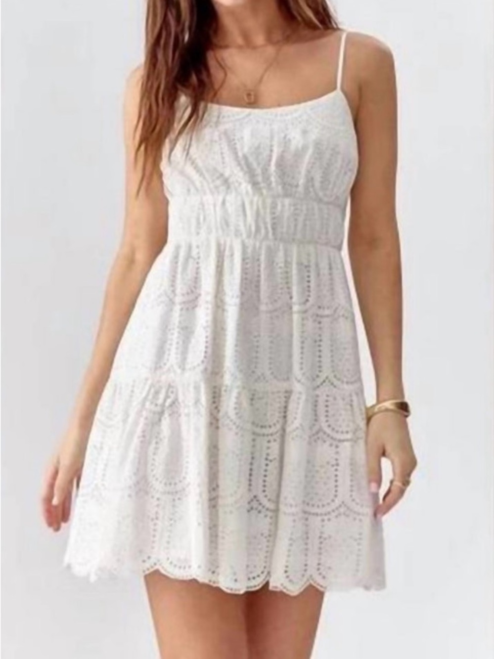 Greylin Eyelet Llana Pineapple Dress in White